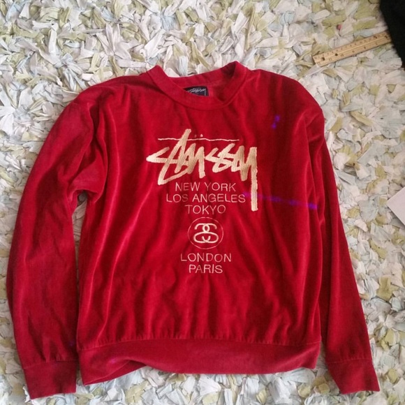 Stussy long sleeve velvet sweater - Picture 1 of 1